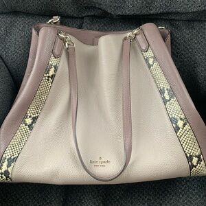 Kate Spade gray/taupe/snakeskin tote